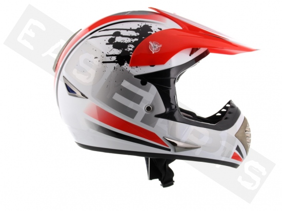 Helm Cross DERBI Wit/ Rood/ Zwart S